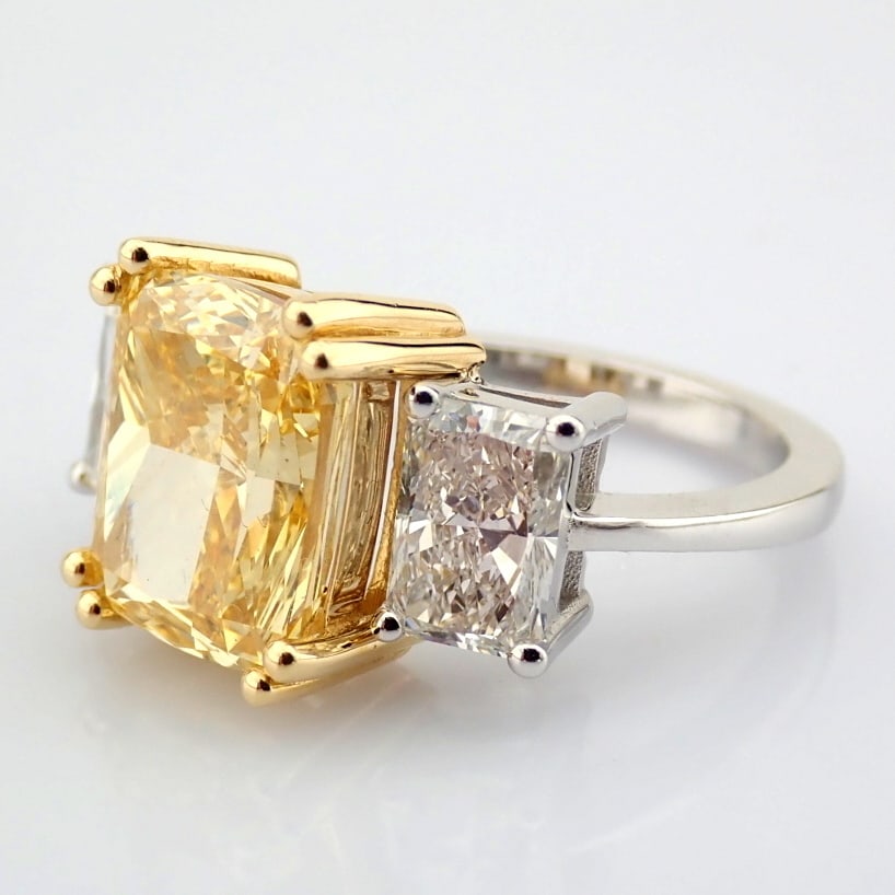Cushion Cut Lab-Grown Diamond Ring - 6.95 Total Carat (IGI Certified) - 4