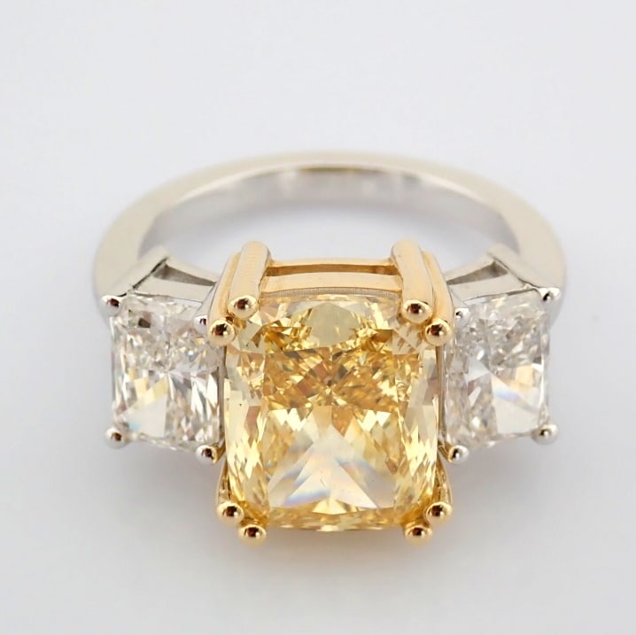Cushion Cut Lab-Grown Diamond Ring - 6.95 Total Carat (IGI Certified) - 6