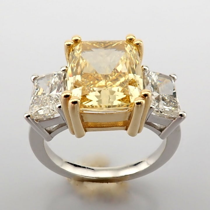 Cushion Cut Lab-Grown Diamond Ring - 6.95 Total Carat (IGI Certified) - 8
