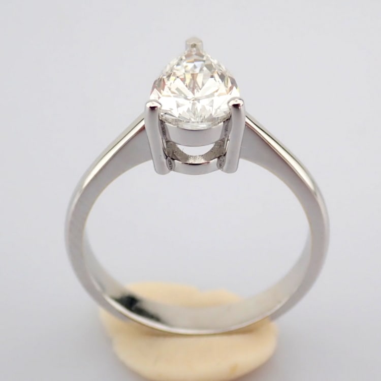 Pear Cut Lab-Grown Diamond Ring - 1.35 Total Carat (IGI Certified) - 5