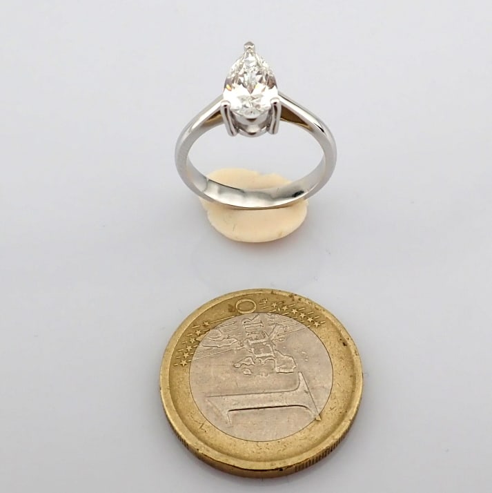 Pear Cut Lab-Grown Diamond Ring - 1.35 Total Carat (IGI Certified) - 6