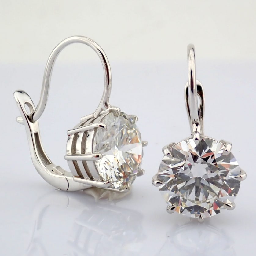 Round Cut Lab-Grown Diamond Earring - 6.93 Total Carat (IGI Certified) - 3