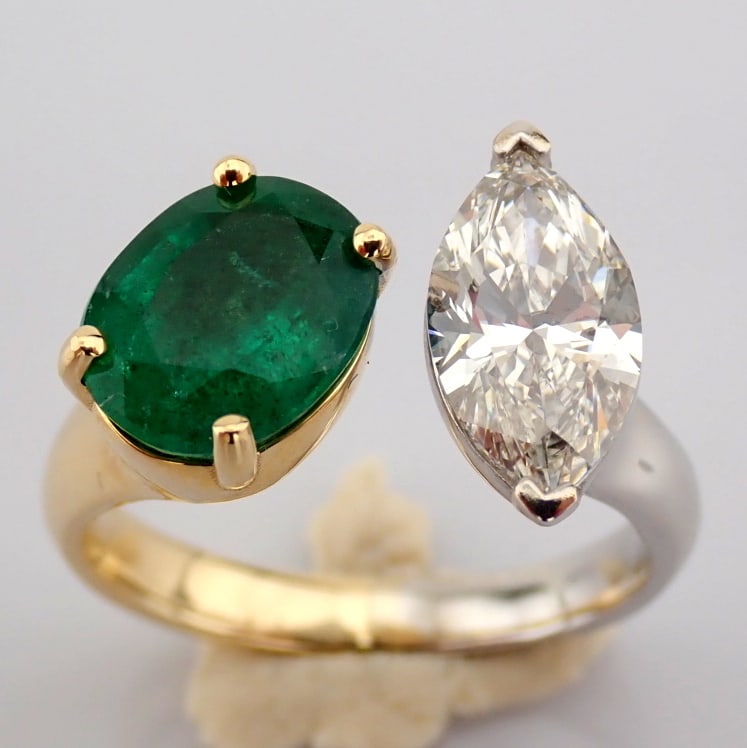Marquise Cut Lab-Grown Diamond Ring - 3.74 Total Carat (IGI Certified) - 2