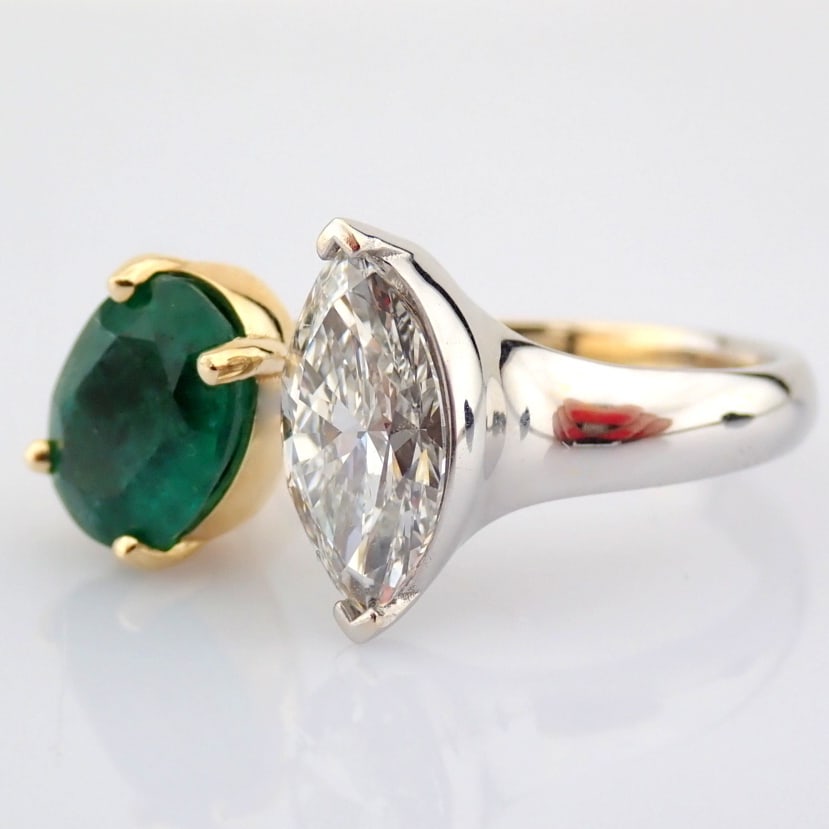 Marquise Cut Lab-Grown Diamond Ring - 3.74 Total Carat (IGI Certified) - 4