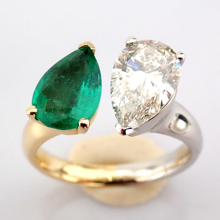Pear Cut Lab-Grown Diamond Ring - 3.17 Total Carat (IGI Certified) - 2