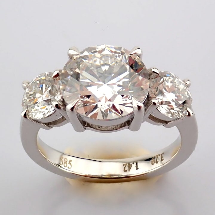 Round Cut Lab-Grown Diamond Ring - 4.71 Total Carat (IGI Certified) - 4