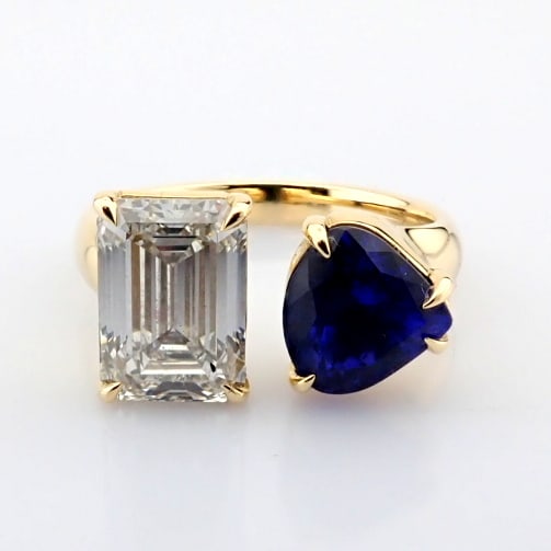 Emerald Cut Lab-Grown Diamond Ring - 5.04 Total Carat (IGI Certified) - 3