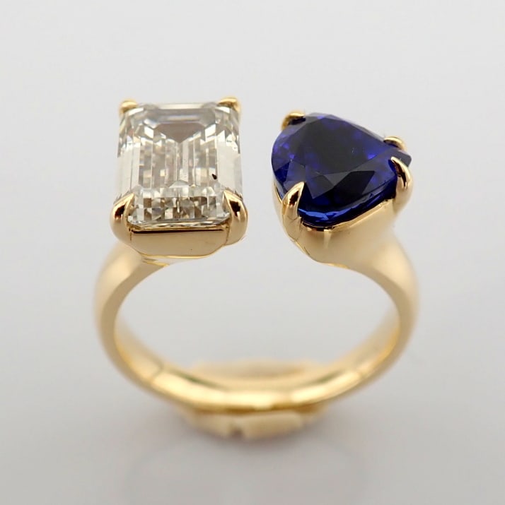 Emerald Cut Lab-Grown Diamond Ring - 5.04 Total Carat (IGI Certified) - 5