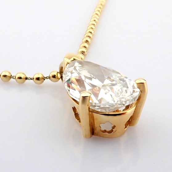 Pear Cut Lab-Grown Diamond Necklace - 6 Total Carat (IGI Certified) - 2
