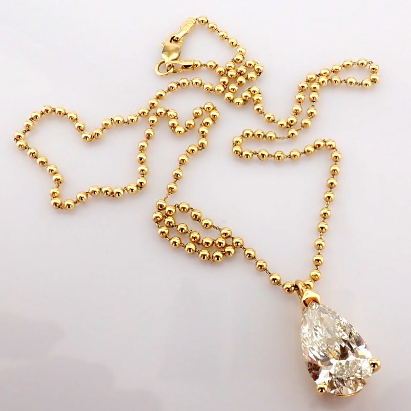 Pear Cut Lab-Grown Diamond Necklace - 6 Total Carat (IGI Certified) - 3