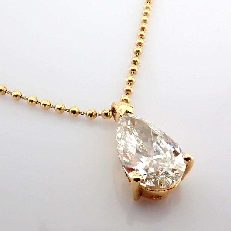Pear Cut Lab-Grown Diamond Necklace - 6 Total Carat (IGI Certified) - 4