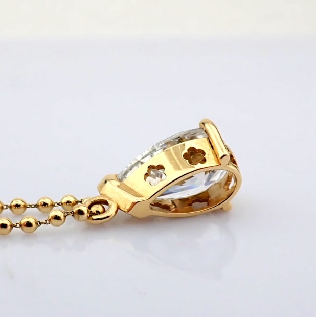 Pear Cut Lab-Grown Diamond Necklace - 6 Total Carat (IGI Certified) - 6
