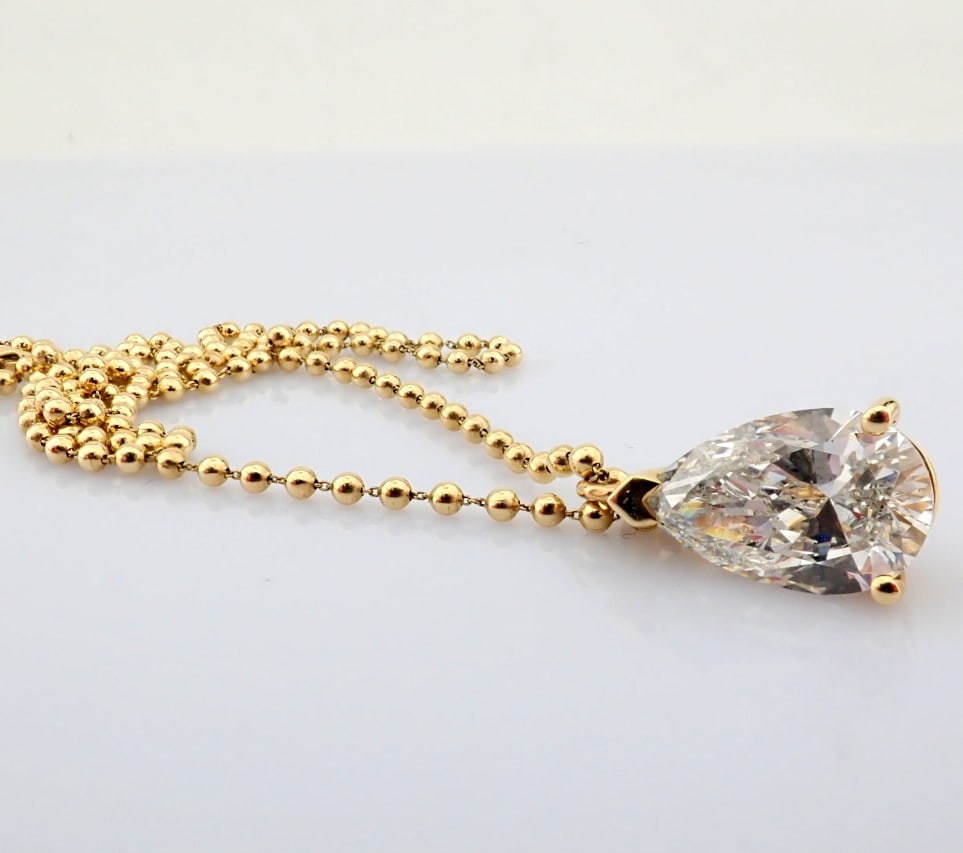 Pear Cut Lab-Grown Diamond Necklace - 6 Total Carat (IGI Certified) - 7