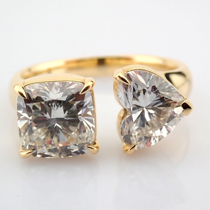 Cushion Cut Lab-Grown Diamond Ring - 3.77 Total Carat (IGI Certified) - 2