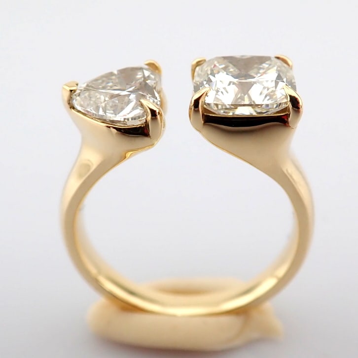 Cushion Cut Lab-Grown Diamond Ring - 3.77 Total Carat (IGI Certified) - 8