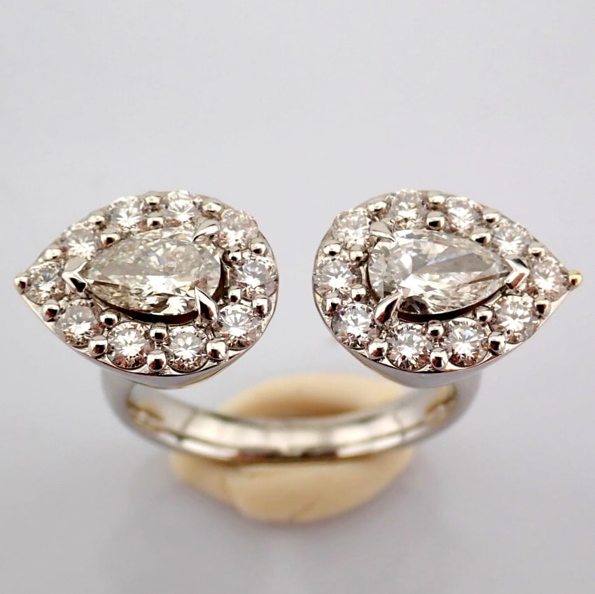 Pear Cut Lab-Grown Diamond Ring - 3.11 Total Carat (MDI Certified) - 2