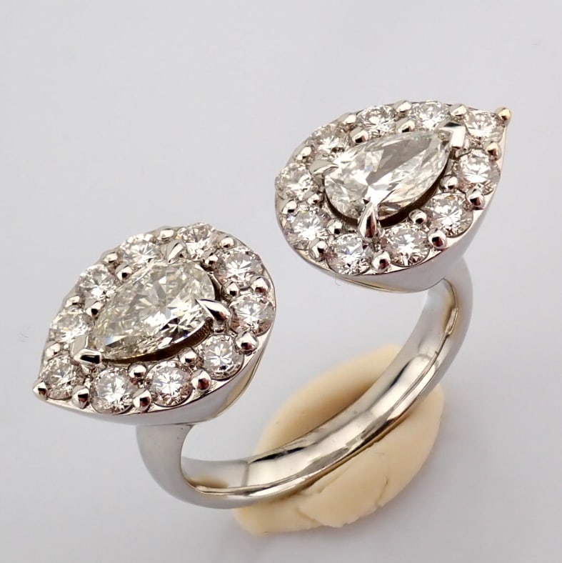 Pear Cut Lab-Grown Diamond Ring - 3.11 Total Carat (MDI Certified) - 3