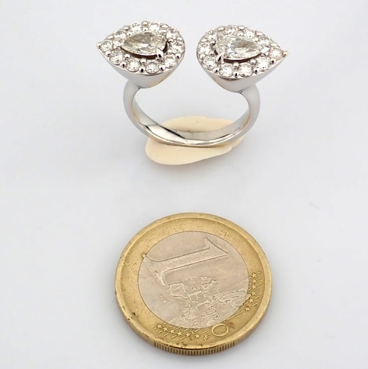 Pear Cut Lab-Grown Diamond Ring - 3.11 Total Carat (MDI Certified) - 4
