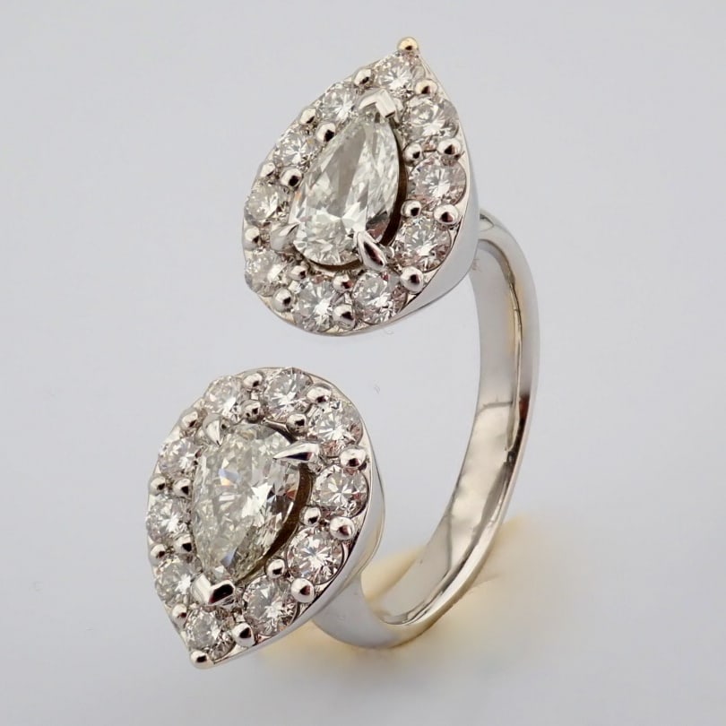 Pear Cut Lab-Grown Diamond Ring - 3.11 Total Carat (MDI Certified) - 7