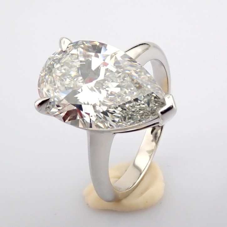 Pear Cut Lab-Grown Diamond Ring - 4.1 Total Carat (IGI Certified) - 2