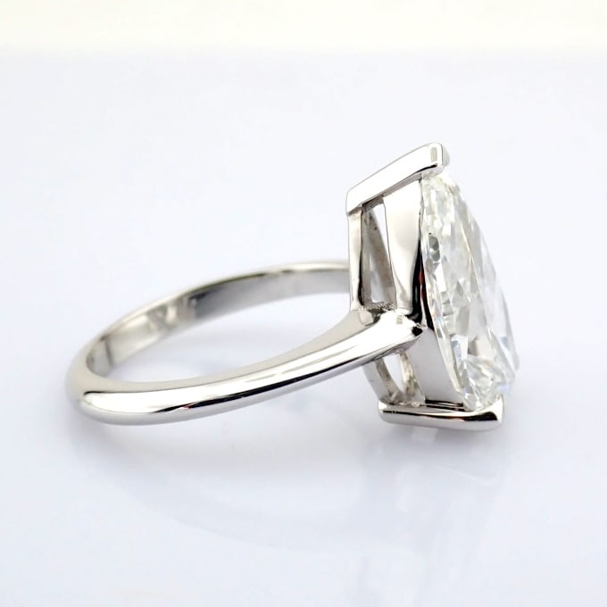 Pear Cut Lab-Grown Diamond Ring - 4.1 Total Carat (IGI Certified) - 4