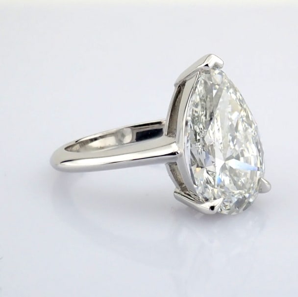 Pear Cut Lab-Grown Diamond Ring - 4.1 Total Carat (IGI Certified) - 5