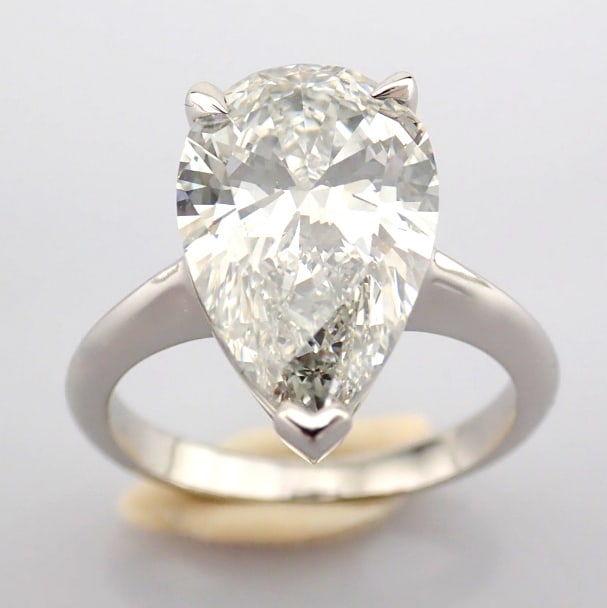 Pear Cut Lab-Grown Diamond Ring - 4.1 Total Carat (IGI Certified) - 7