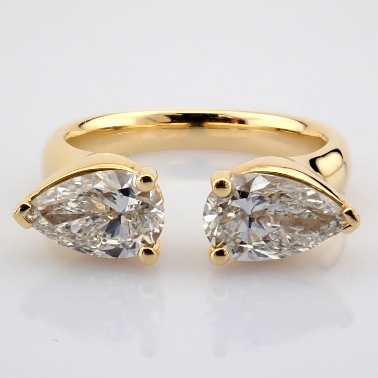 Pear Cut Lab-Grown Diamond Ring - 1.97 Total Carat (IGI Certified) - 2