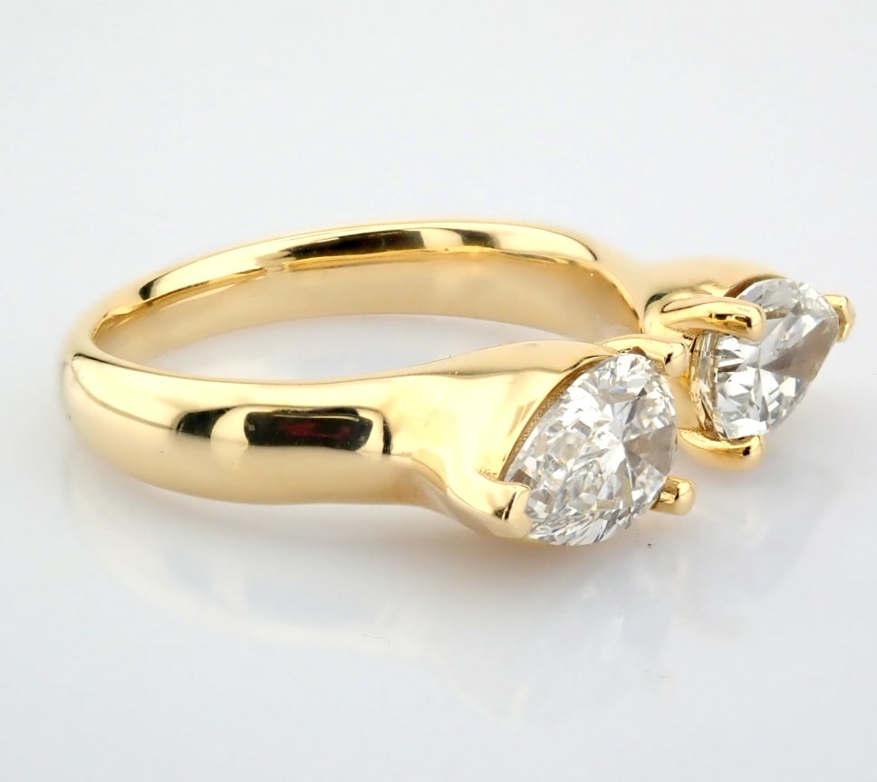 Pear Cut Lab-Grown Diamond Ring - 1.97 Total Carat (IGI Certified) - 4