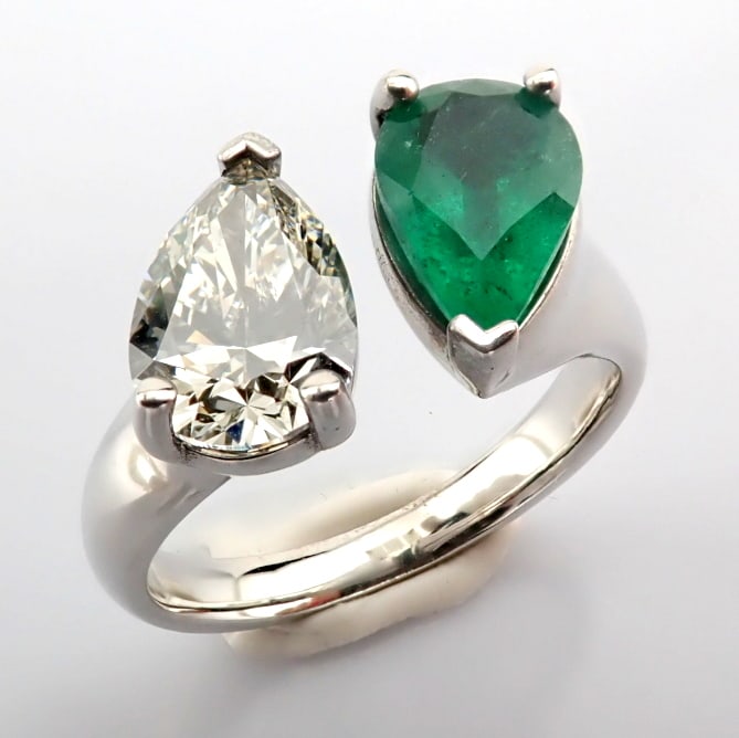 Pear Cut Lab-Grown Diamond Ring - 2.44 Total Carat (IGI Certified) - 2