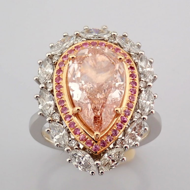 Pear Cut Lab-Grown Diamond Ring - 5.2 Total Carat (IGI Certified) - 6