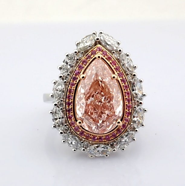 Pear Cut Lab-Grown Diamond Ring - 5.2 Total Carat (IGI Certified) - 8
