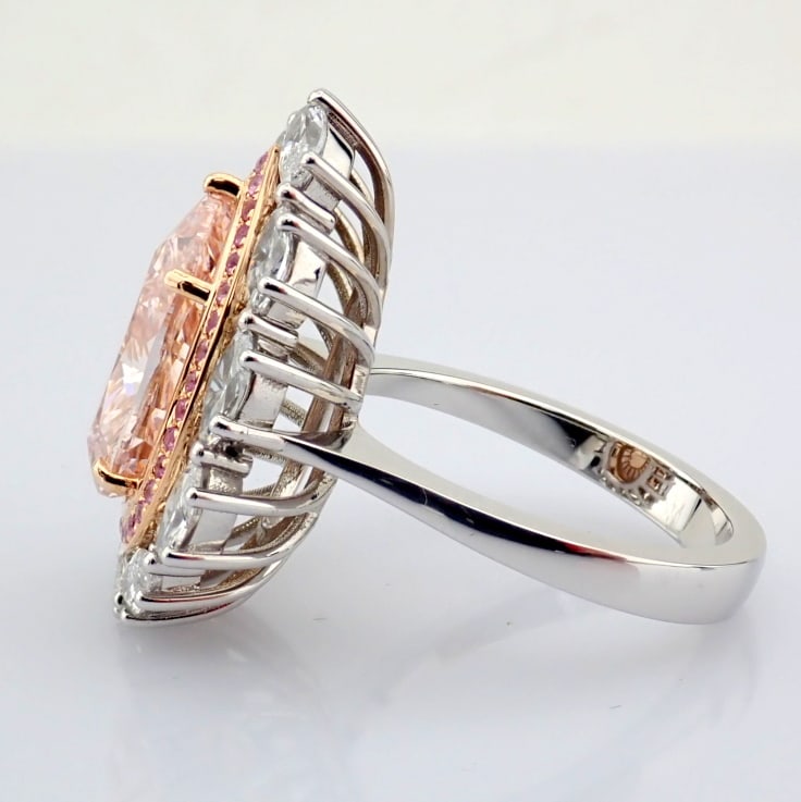 Pear Cut Lab-Grown Diamond Ring - 5.2 Total Carat (IGI Certified) - 9