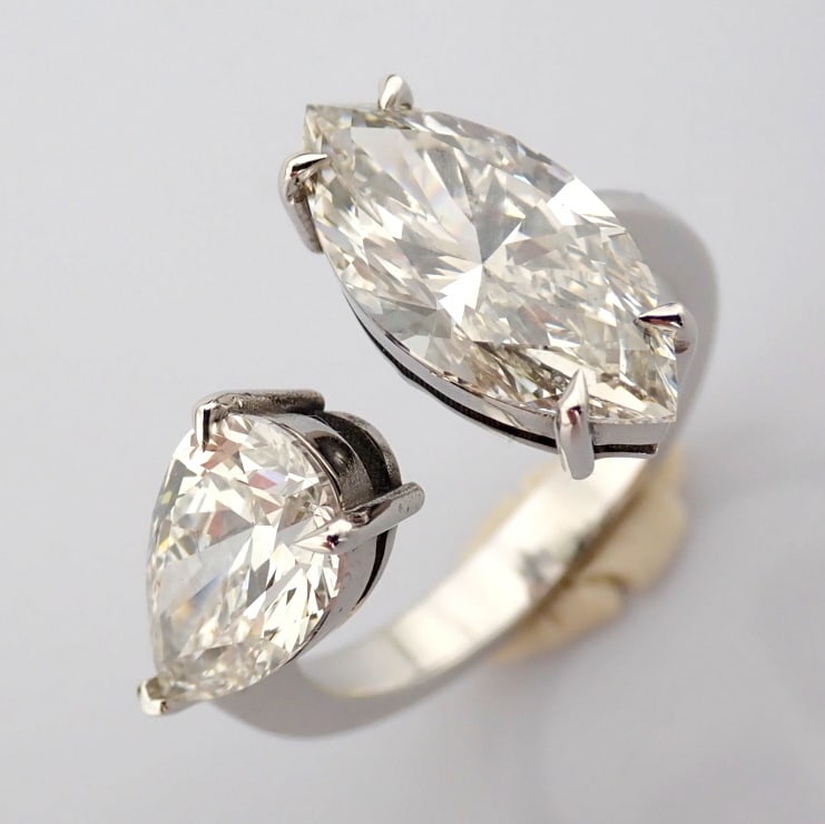 Marquise Cut Lab-Grown Diamond Ring - 4.9 Total Carat (IGI Certified) - 4