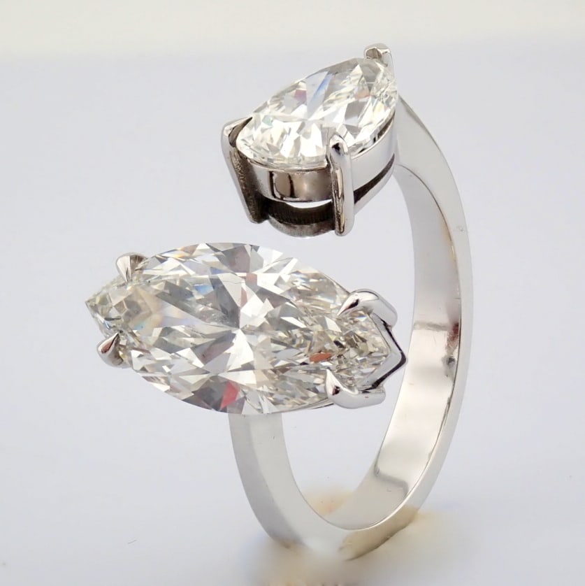 Marquise Cut Lab-Grown Diamond Ring - 4.9 Total Carat (IGI Certified) - 5