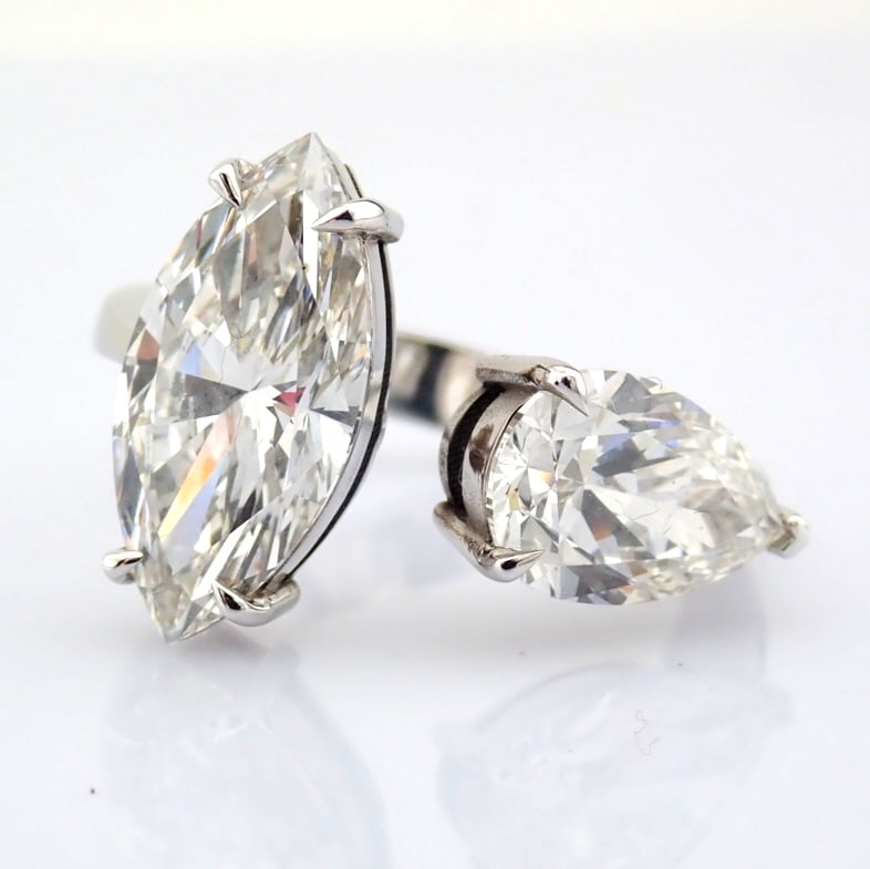 Marquise Cut Lab-Grown Diamond Ring - 4.9 Total Carat (IGI Certified) - 6