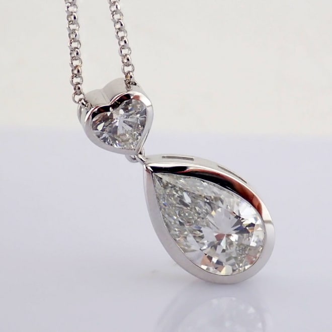 Pear Cut Lab-Grown Diamond Necklace - 3.48 Total Carat (IGI Certified) - 3