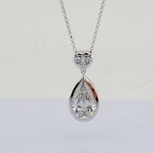 Pear Cut Lab-Grown Diamond Necklace - 3.48 Total Carat (IGI Certified) - 4