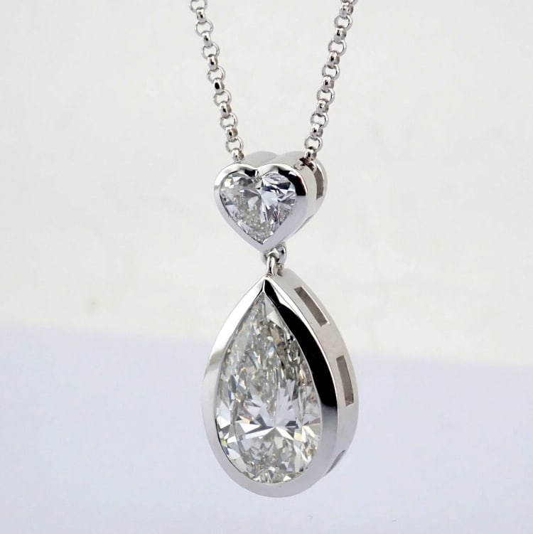 Pear Cut Lab-Grown Diamond Necklace - 3.48 Total Carat (IGI Certified) - 5
