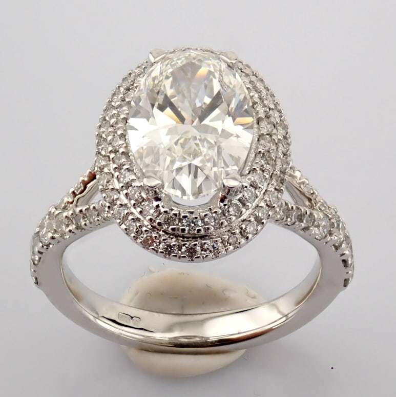 Oval Cut Lab-Grown Diamond Ring - 2.65 Total Carat (IGI Certified) - 6
