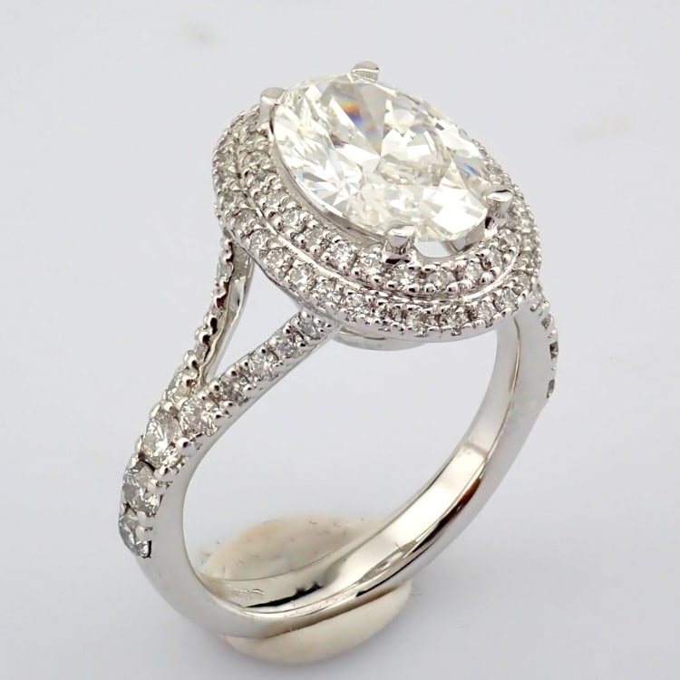 Oval Cut Lab-Grown Diamond Ring - 2.65 Total Carat (IGI Certified) - 7