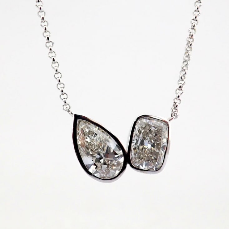 Cushion Cut Lab-Grown Diamond Necklace - 2.56 Total Carat (IGI Certified) - 10
