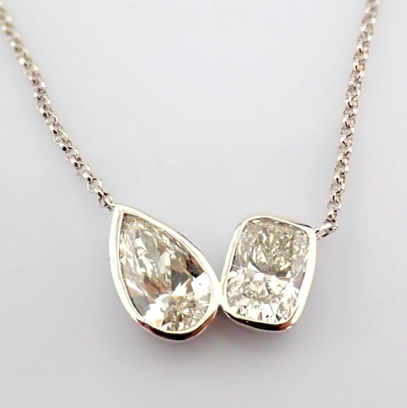 Cushion Cut Lab-Grown Diamond Necklace - 2.56 Total Carat (IGI Certified) - 2