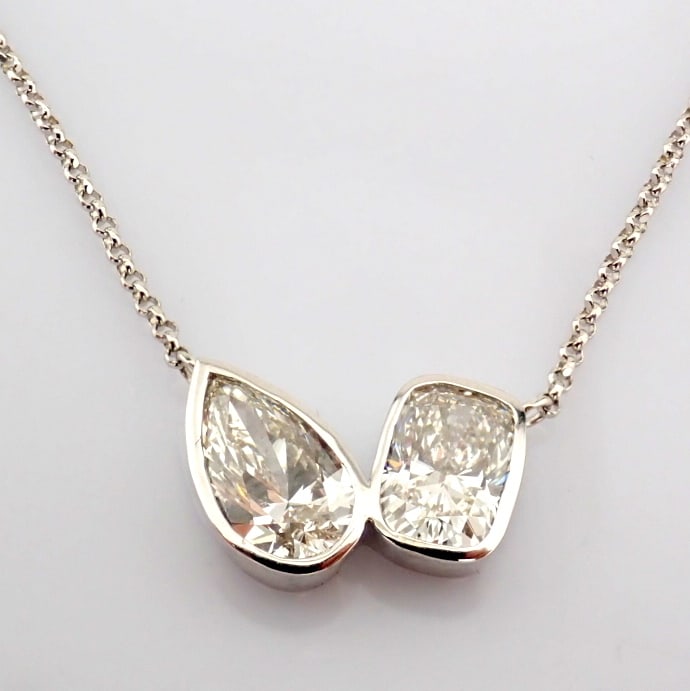 Cushion Cut Lab-Grown Diamond Necklace - 2.56 Total Carat (IGI Certified) - 3