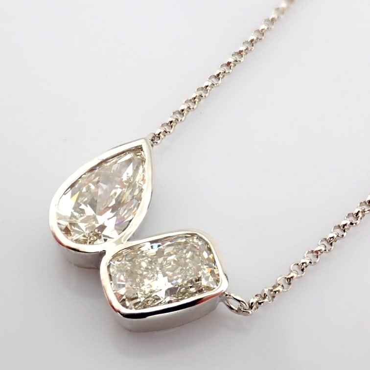 Cushion Cut Lab-Grown Diamond Necklace - 2.56 Total Carat (IGI Certified) - 7