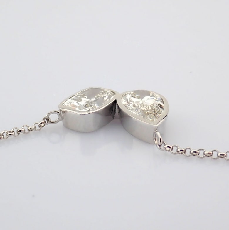 Cushion Cut Lab-Grown Diamond Necklace - 2.56 Total Carat (IGI Certified) - 9