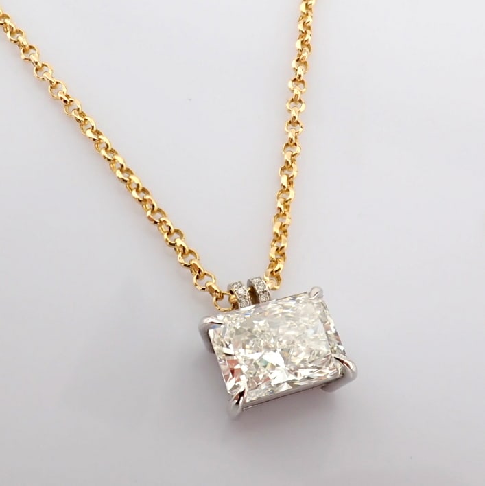 Radiant Cut Lab-Grown Diamond Necklace - 6.07 Total Carat (IGI Certified) - 2