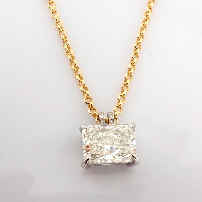 Radiant Cut Lab-Grown Diamond Necklace - 6.07 Total Carat (IGI Certified) - 3