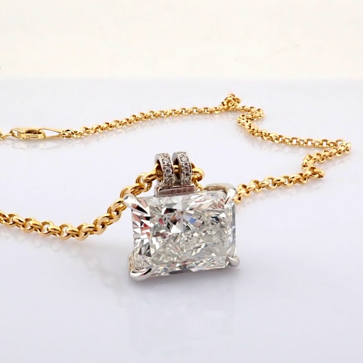 Radiant Cut Lab-Grown Diamond Necklace - 6.07 Total Carat (IGI Certified) - 5