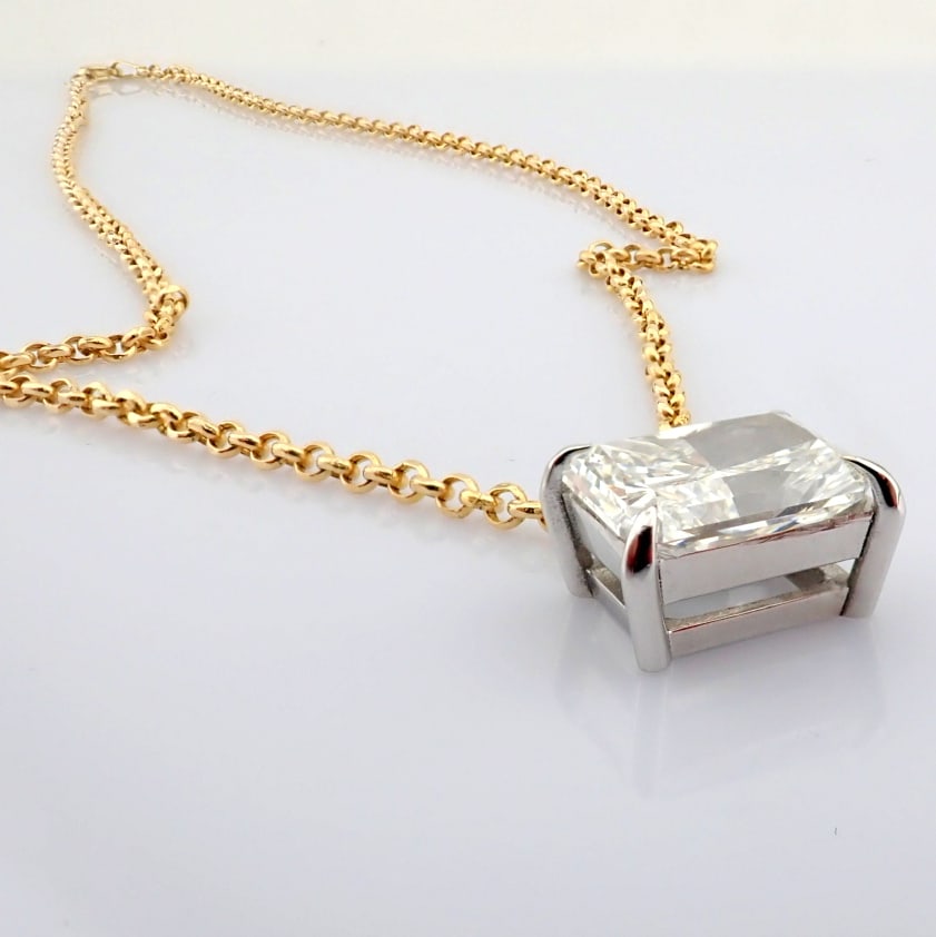 Radiant Cut Lab-Grown Diamond Necklace - 6.07 Total Carat (IGI Certified) - 6